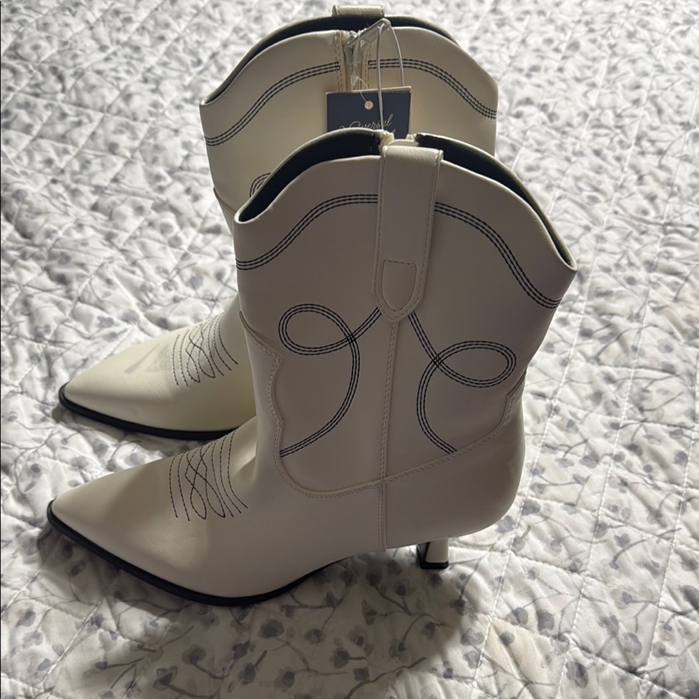 Off-White Cream Heeled Boots